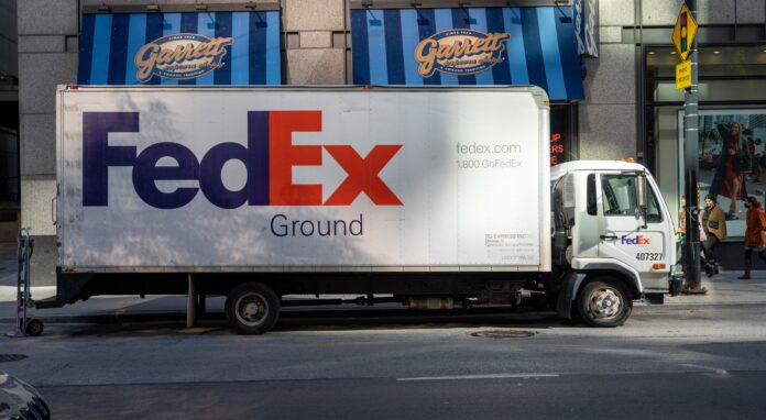 Fed-Ex Truck Standing Horizontal